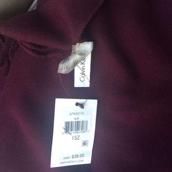 Calvin Klein Solid Woven Scarf Aubergine Purple - Picture 5 of 5